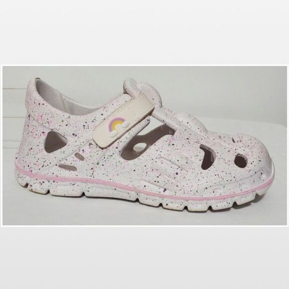 New Stepping Stone Shoes  Kid Size 12 Girls White & Pink Rainbow Sandals NWT - Picture 5 of 16